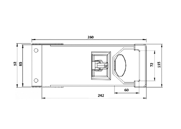 Small External Lock Without Key 25 mm