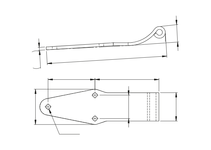 Straight Rear Door Hinge 